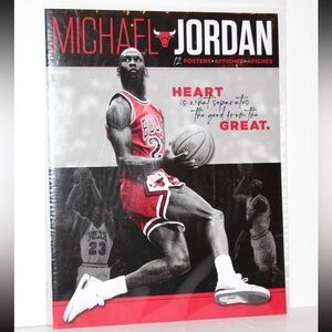 BNWT Sealed Michael Jordan Chicago Bulls Book of 12 NBA Posters 2022 Vibrant Red